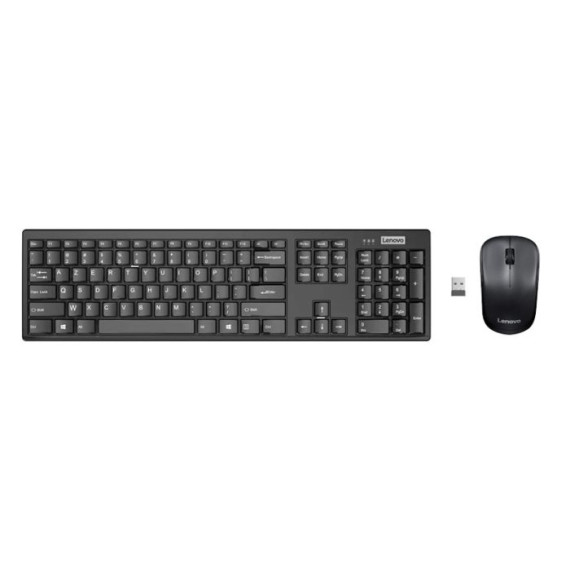 Ensemble Clavier + Souris Sans Fil LENOVO 100 AZERTY FRANÇAIS - Noir