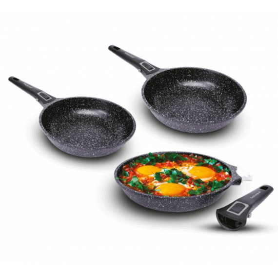 Set De 3 Poêles Techwood TP6-PO2468 Gris