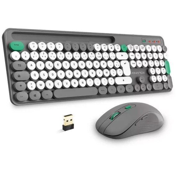 Ensemble Clavier et Souris Advance Pep's Wireless - Gris