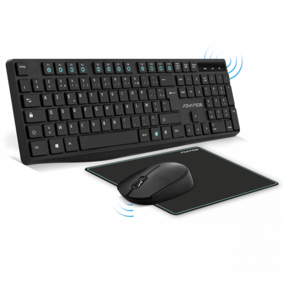 Pack Sans fil ELITE ADVANCE CLS-7100RF Clavier + Souris + Tapis / Noir