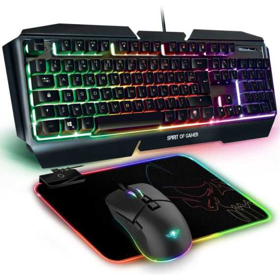 Pack Gaming Spirit Of Gamer Ultimate 3-en-1 : Clavier + Souris + Tapis