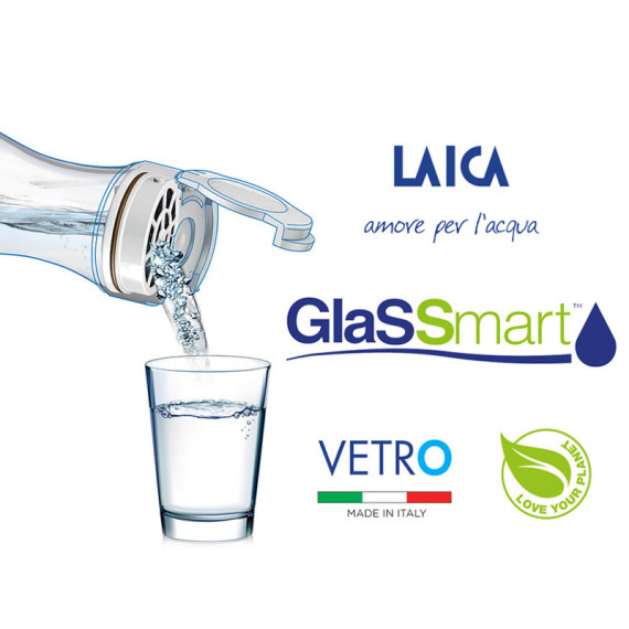 Bouteille filtrante à Eau Laica GlaSSmart B31AA en Verre