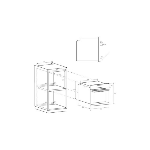 FOUR Encastrable Electrique Multifonction Candy FIDC N502 65 Litres -Noir