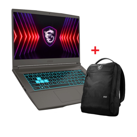 Pc Portable Gamer MSI Thin 15 B13U / i5-13420H / RTX 2050 4G / 8 Go / 512 Go SSD / Gris Cosmos Sac à dos MSI Offert