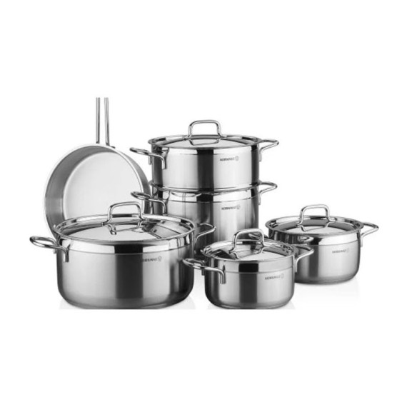 Set De Cuisine KORKMAZ Alpha A1998 10 Pièces - Inox