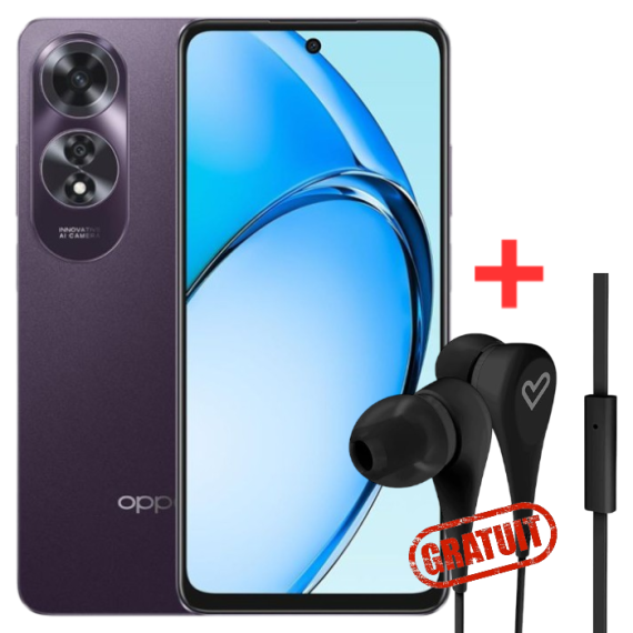 Smartphone OPPO A60 4G 8 GO 128 GO + Ecouteurs Energy Sistem Style 1+