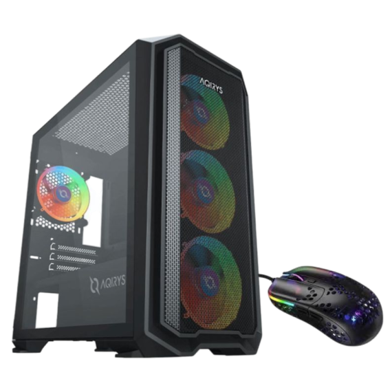 BOITIER AQIRYS WEZEN + XTRFY SOURIS MZ1 RGB BLACK TRANSPARENT