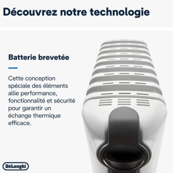 Radiateur Bain d'Huile DELONGHI TRRS1225 12 Éléments 2500W Blanc