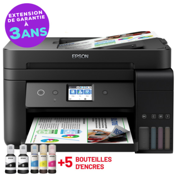 Imprimante EcoTank L6290 4 en 1 couleur A4 / Recto Verso / Wi-Fi + 5 Bouteilles D'encres Epson