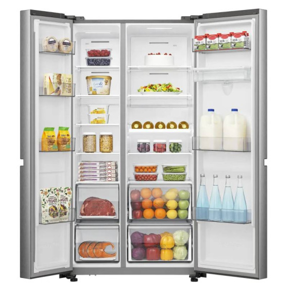 Réfrigérateur Side by Side Hisense RC-87WC No Frost 637 Litres Inox + Micro onde 25L Hisense Silver