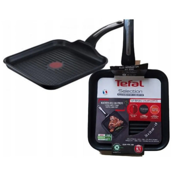 Poêle TEFAL Grille 26x26cm G2844032 - antiadhésif - Noir