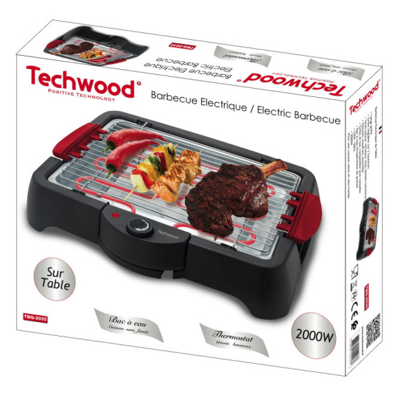 Barbecue Électrique de Table Techwood 2000W
