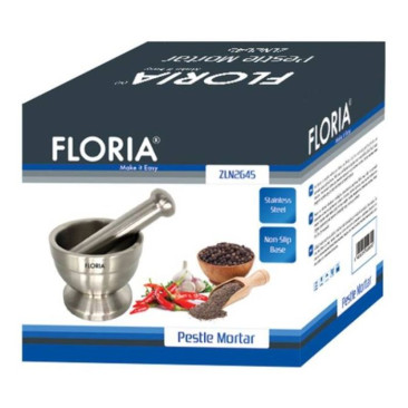 Mortier Avec Pilon FLORIA ZLN2645 10cm Argent