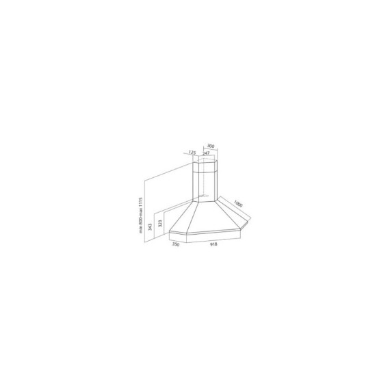 HOTTE DE COIN FOCUS F1000X 100 CM - INOX