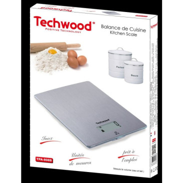 Balance de Cuisine Digitale Techwood 5kg 1g Inox – TPA-808S