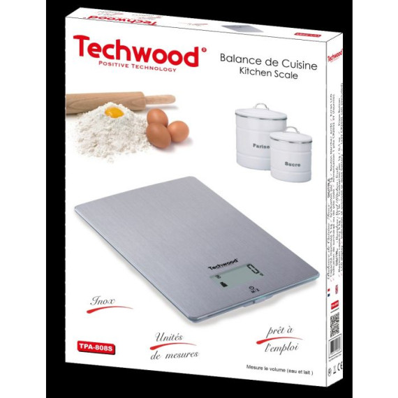 Balance de Cuisine Digitale Techwood 5kg 1g Inox – TPA-808S