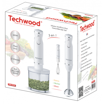 Mixeur Plongeant 3 en 1 Techwood TMS-9600 / Blanc