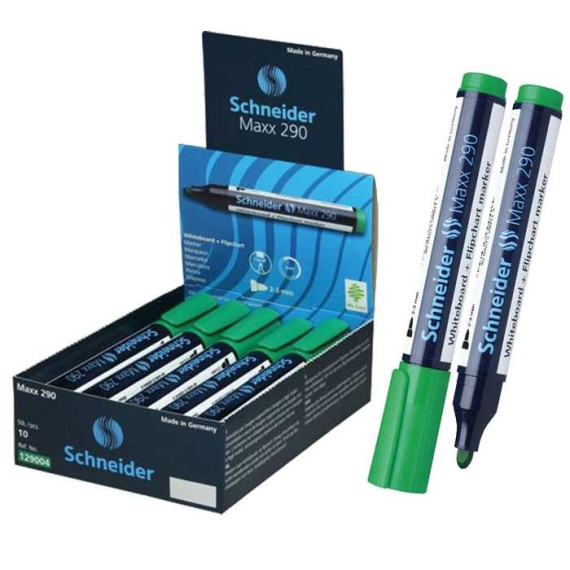 Pack de 10 Marqueurs Tableau Schneider Maxx 290 - Vert