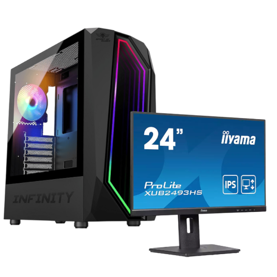 SPIRIT OF GAMER INFINITY ARTIC ARGB + IIYAMA ECRAN PROLITE XUB2493HS 24"