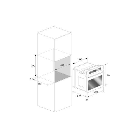 Four Encastrable à Gaz Ventilé Focus F536B 60cm / Noir