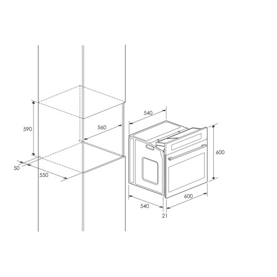 Four Encastrable Focus F525X / 60cm / Inox
