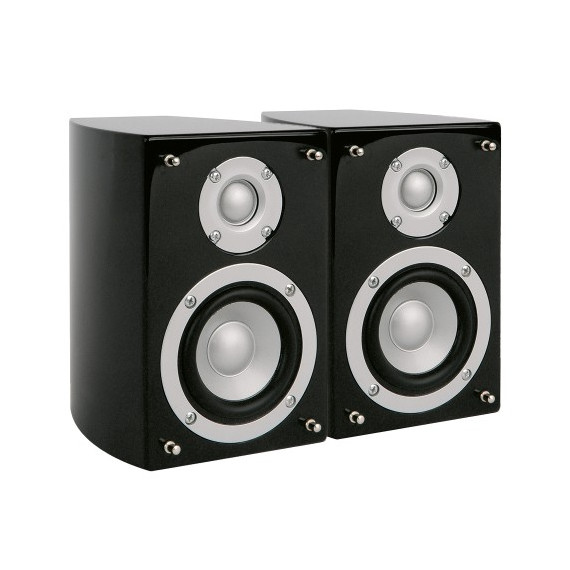 Enceinte ArtSound AS350 noire installée dans un intérieur moderne
