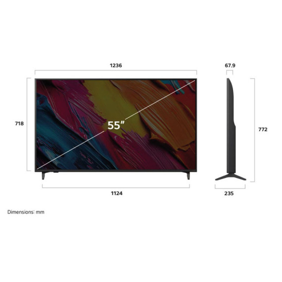 TV LG 55 '' QNED EV AI QNED70 4K Smart TV 2025 - Noir