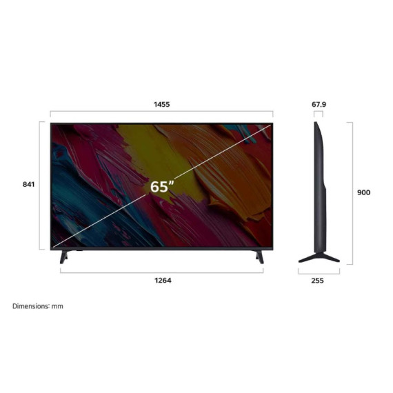 TV LG 65 '' QNED EV AI QNED70 4K Smart TV 2025 - Noir