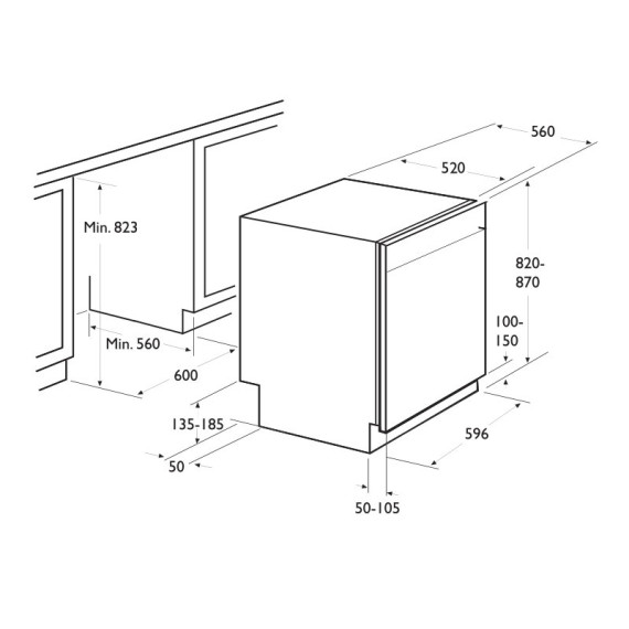 Lave vaisselle Semi Encastrable FOCUS Quadra-1310 14 Couverts Noir Et Inox