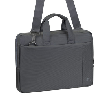 Vue avant de la sacoche RIVACASE 8231 grise pour PC portable 15,6 pouces