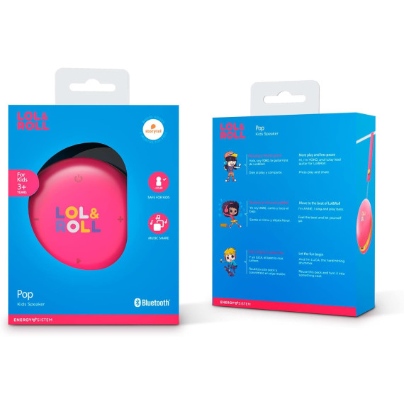 Energy Sistem Lol&Roll Pop Kids Rose avec sangle de transport