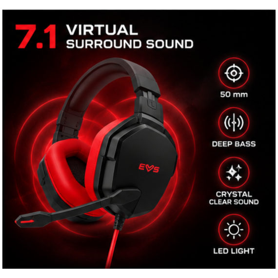 Energy Sistem ESG 4 casque gaming rouge noir
