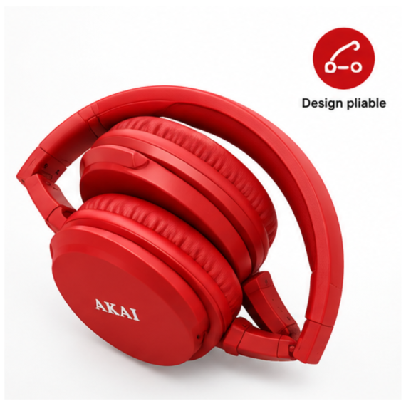 Casque AKAI CA159R Rouge pliable