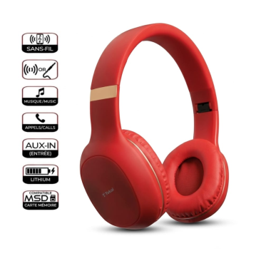 Casque AKAI CA159R avec Micro SD et AUX-IN