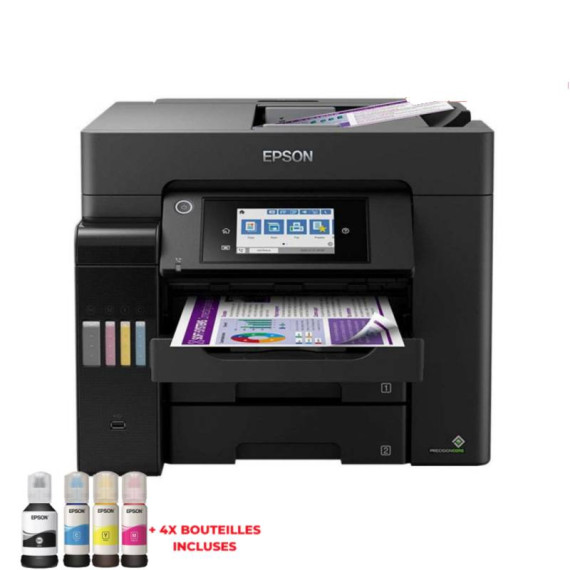 Imprimante à réservoir intégré 4en1 couleur Epson ECOTANK L6570 / Wifi + 4 Bouteilles D'encre Offertes