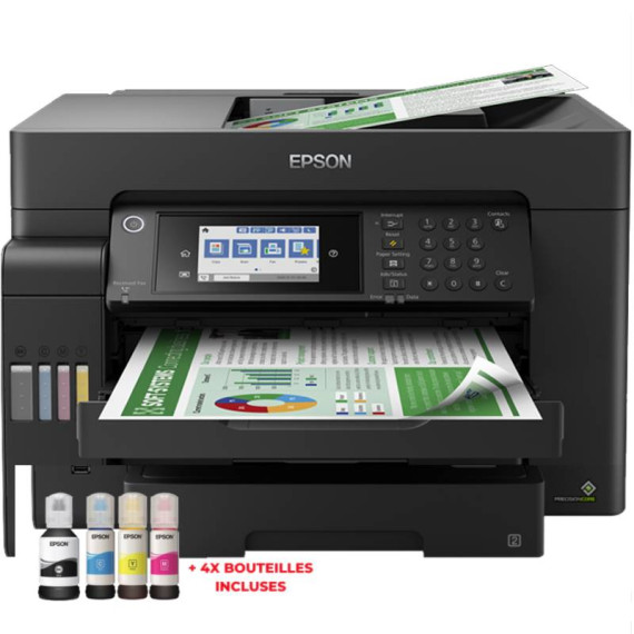 Imprimante à réservoir intégré Multifonctions 4 en 1 Epson EcoTank L15150 A3+ Avec 5 Bouteilles D'encre Offertes