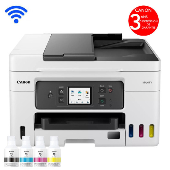 IMPRIMANTE MULTIFONCTION À RÉSERVOIRS D'ENCRE RECHARGEABLES CANON MAXIFY GX4040 / WIFI
