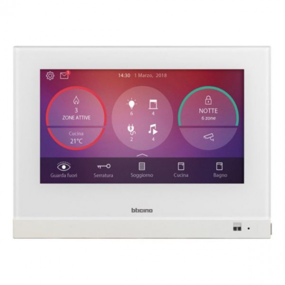 Écran HOMETOUCH 7 Pouces MyHOME_Up – Fonction Portier et Gestion Domotique Blanc