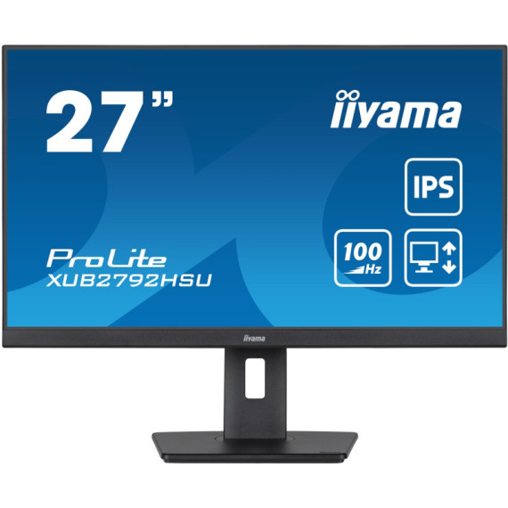 Écran iiyama PROLITE 27'' Full HD IPS avec pied réglable en hauteur / 100 Hz / Noir